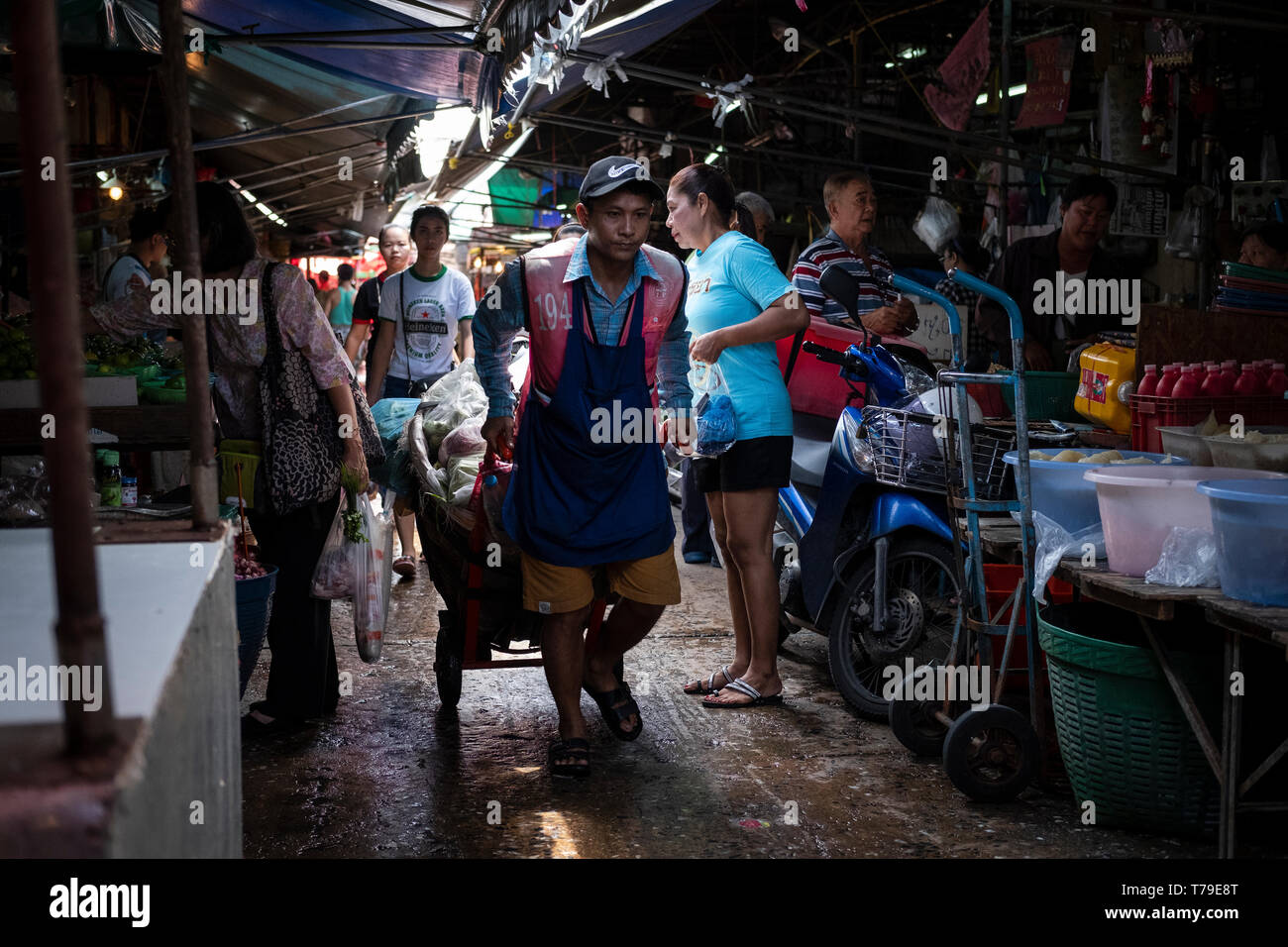 Bangkok, Thailand - 05. September 2018: Khlong Toey Marktes Stockfoto