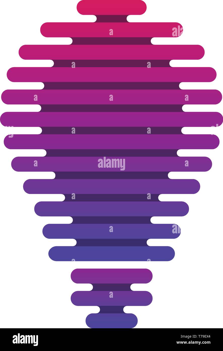 Glühlampe Symbol mit parallelen Linien auf weißem Hintergrund. Die digitale Technologie Business Icon. Stock Vektor