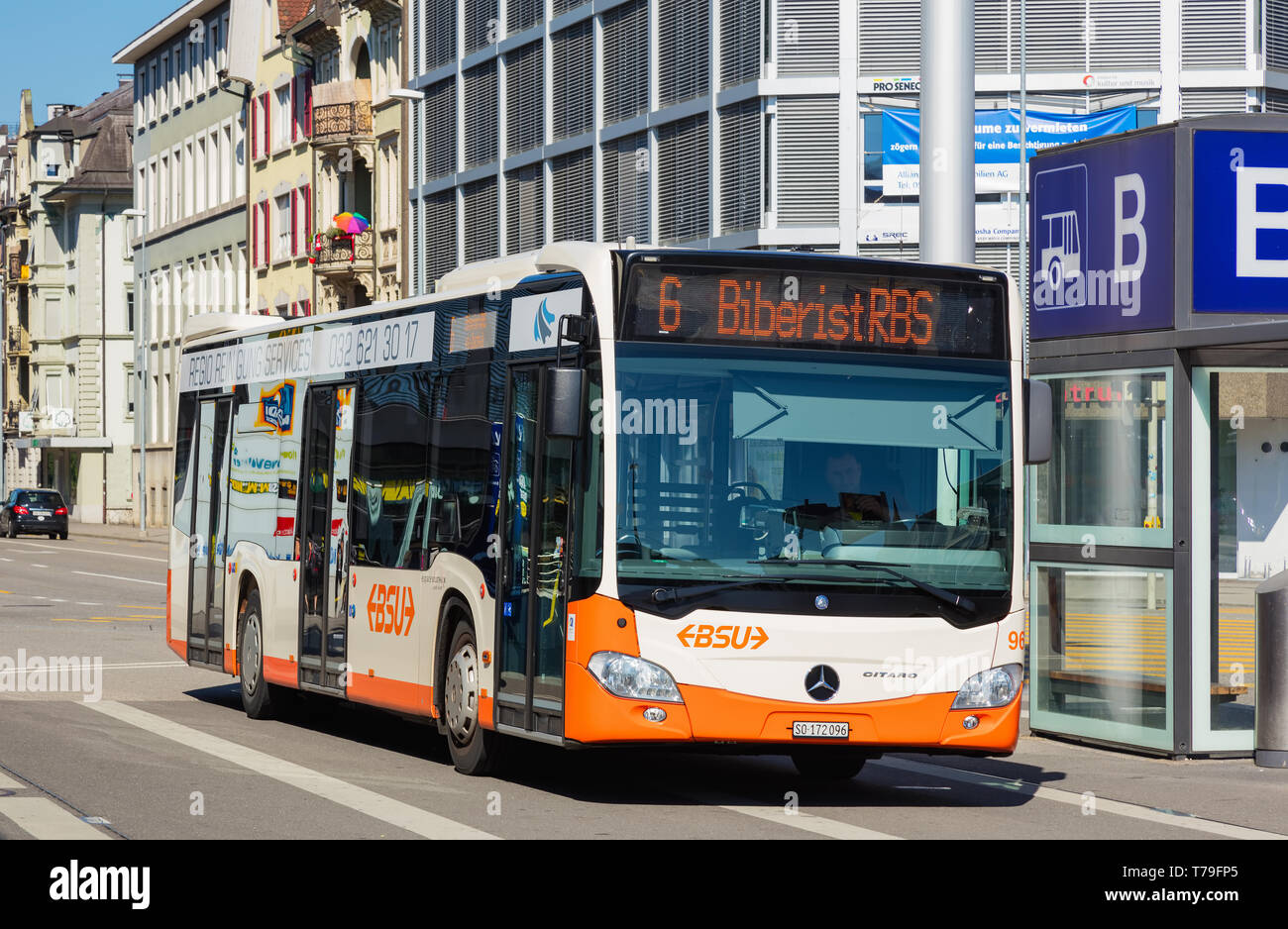 Solothurn, Schweiz - Juli 10, 2016: ein Mercedes-Benz Citaro Bus des BSU  Firma (Abkürzung der Deutschen Busbetrieb Solothurn und Umgebung AG) auf  Stockfotografie - Alamy