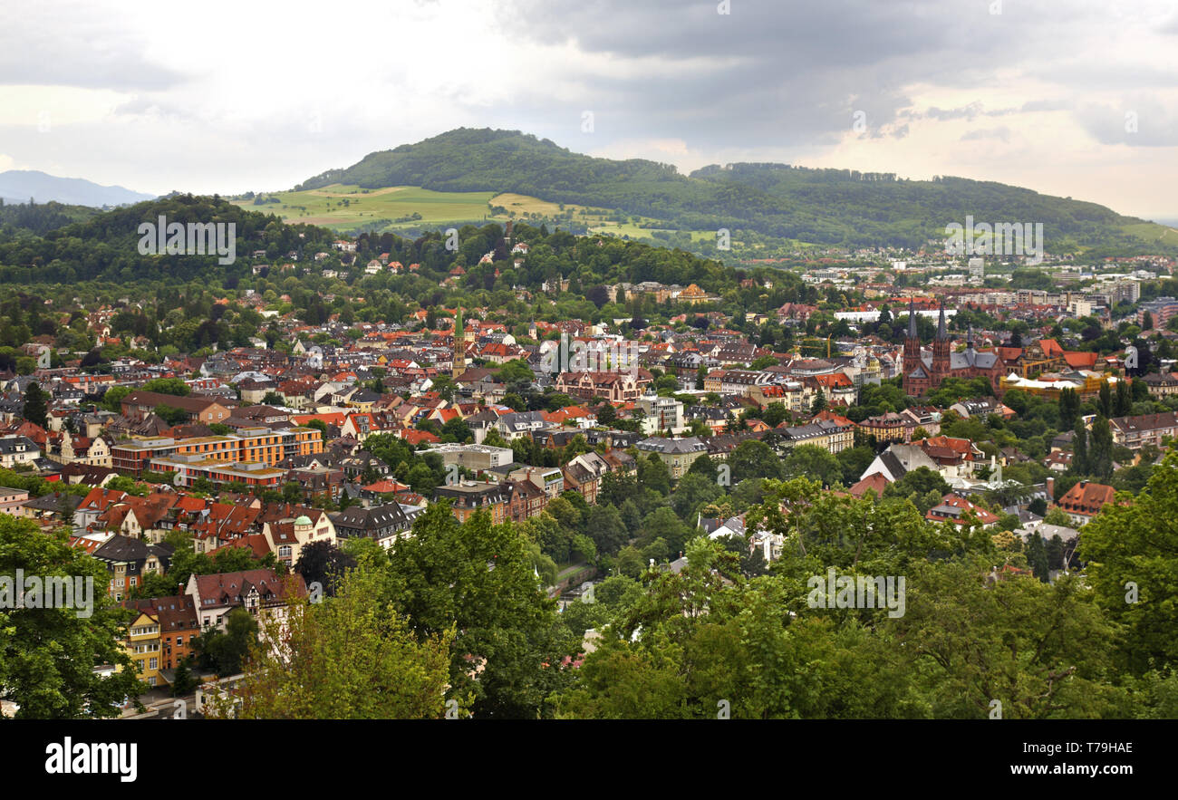 Panoramablick auf Freiburg im Breisgau. Deutschland Stockfoto