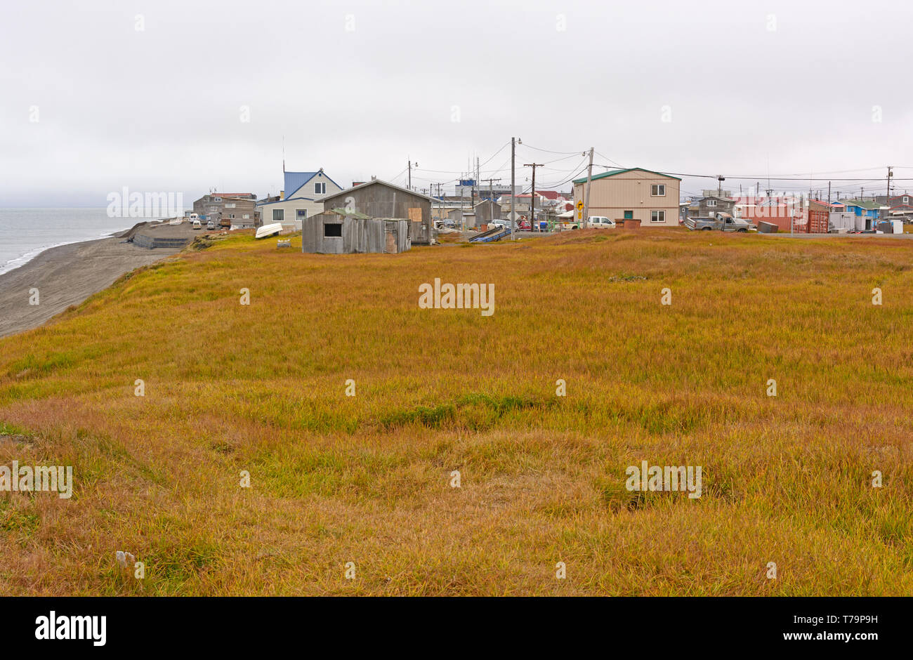 Küste und Wiese Ansicht von Barrow, Alaska Stockfoto