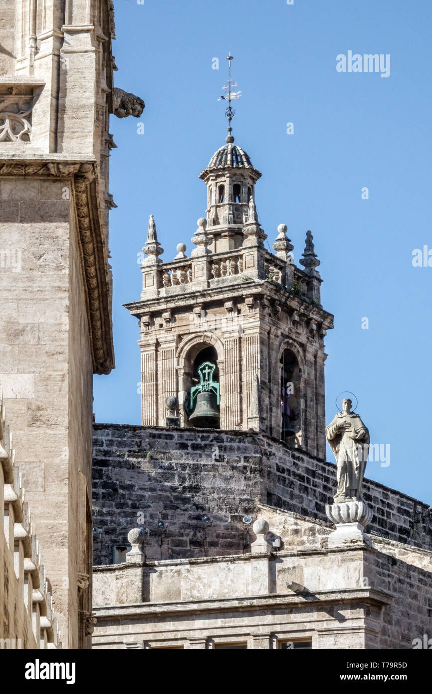 Valencia Glockenturm von Sant Joan del Mercat Kirche, Altstadt, Spanien Stockfoto
