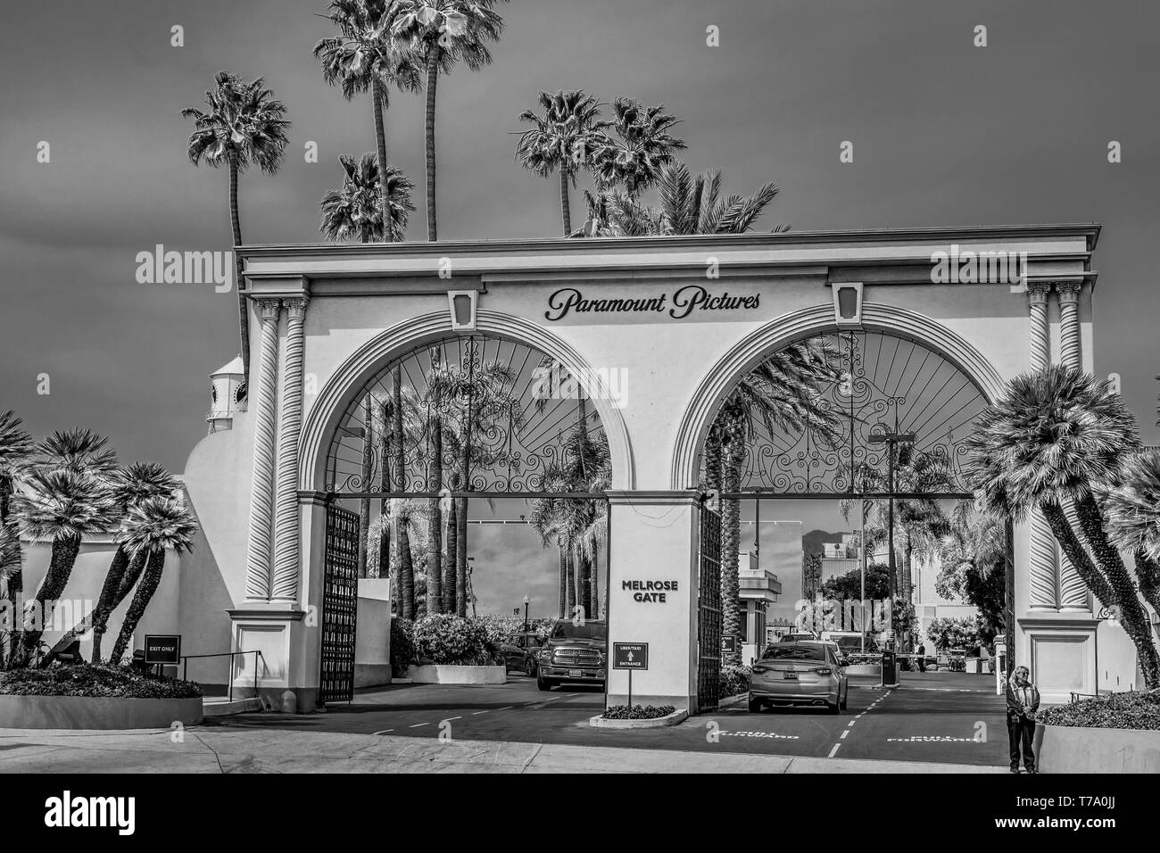 Melrose Tor von Paramount Pictures Film Studios in Los Angeles, Kalifornien, USA - 18. MÄRZ 2019 Stockfoto