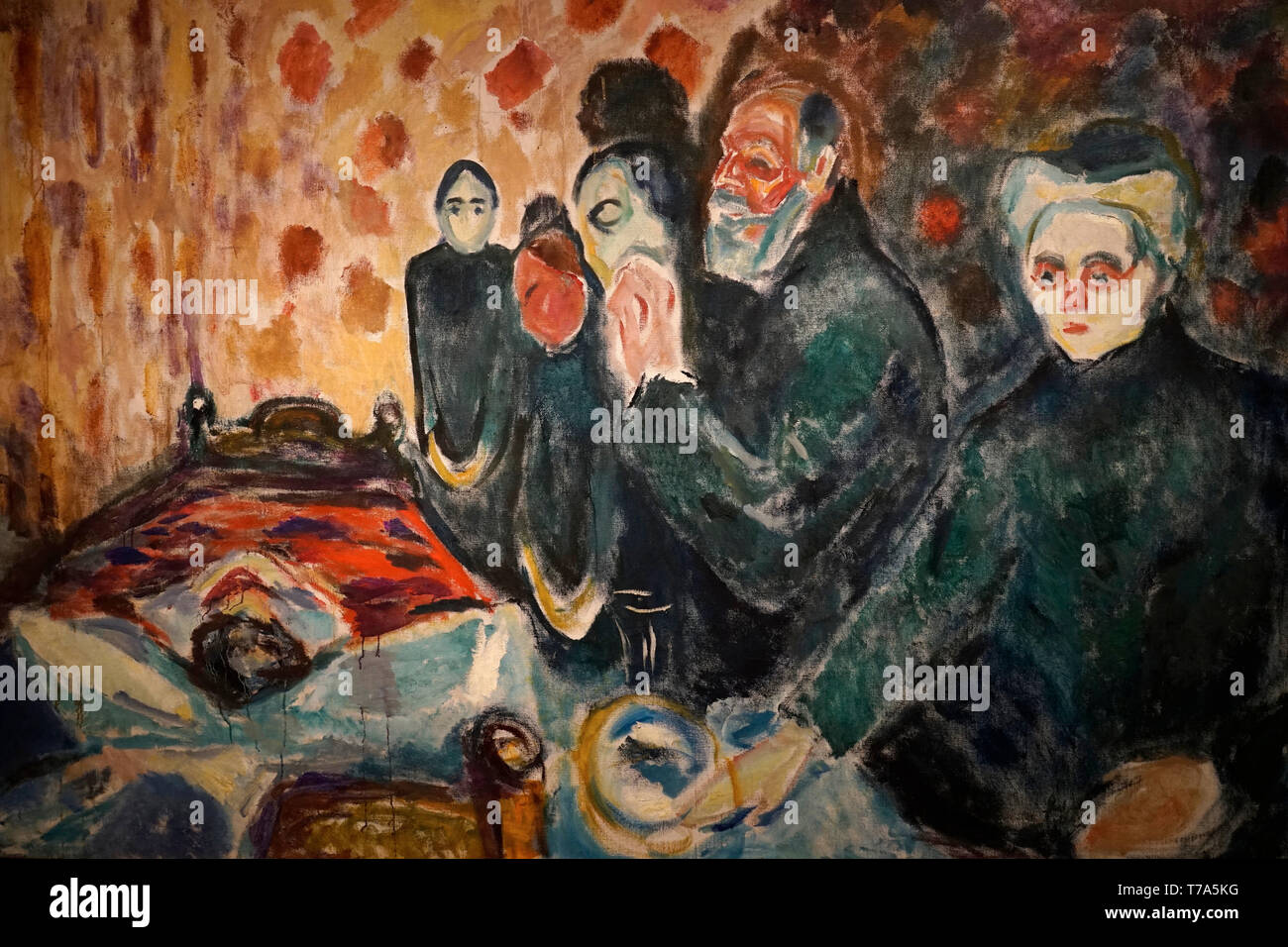 Eine geschlossene Ansicht des Todes Kampf (1915) von Edvard Munch. Munch Museum Oslo. Norwegen Stockfoto