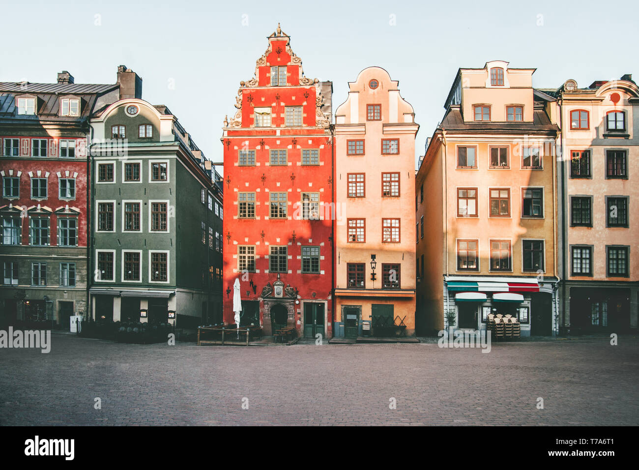 Die Stadt Stockholm Stortorget Architektur in Schweden reisen europäische Wahrzeichen Stockfoto