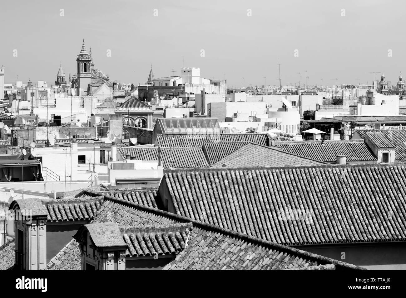 Granada Aussicht auf die Dächer Stockfoto
