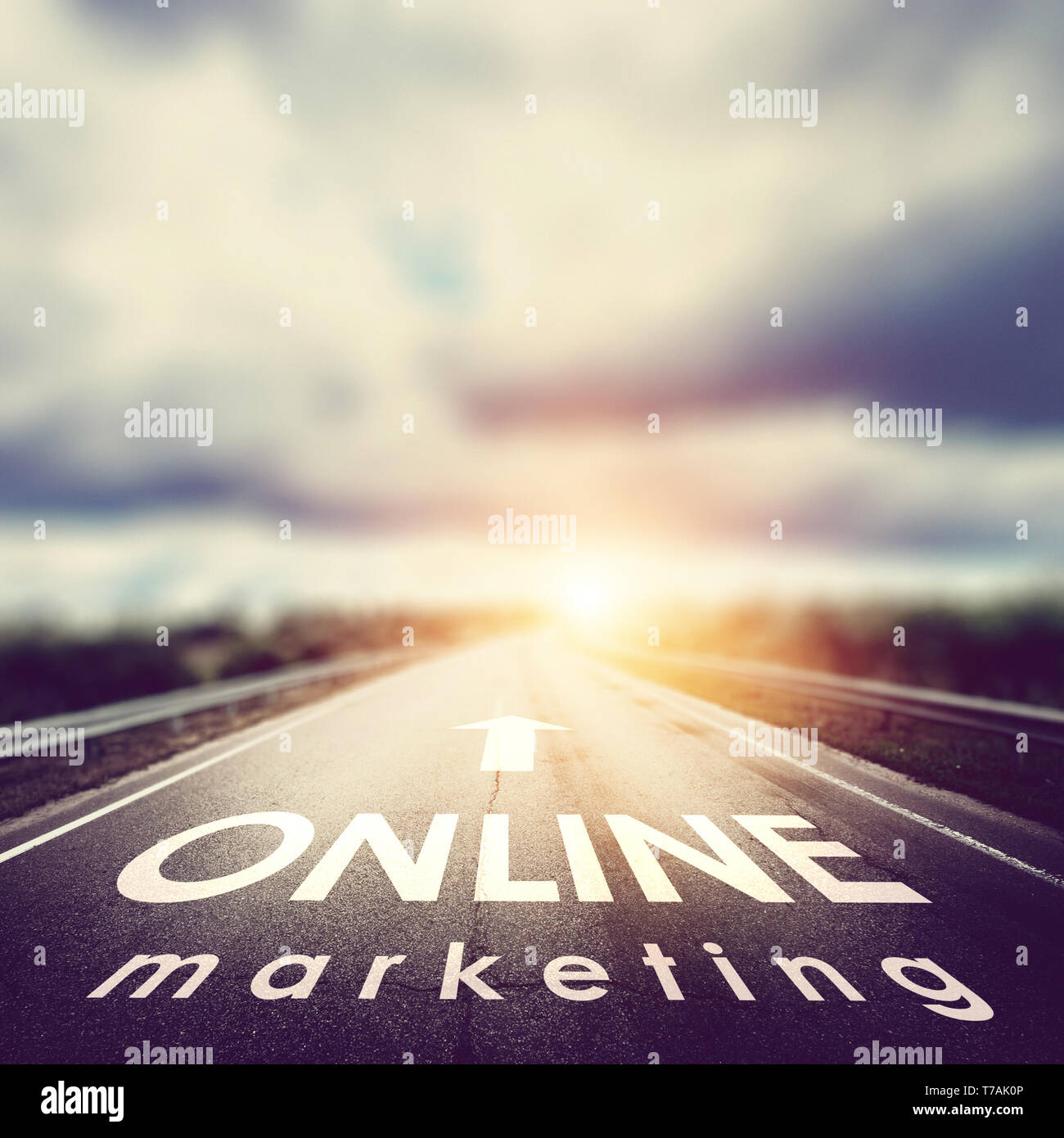 Online Marketing Hintergrund Stockfoto