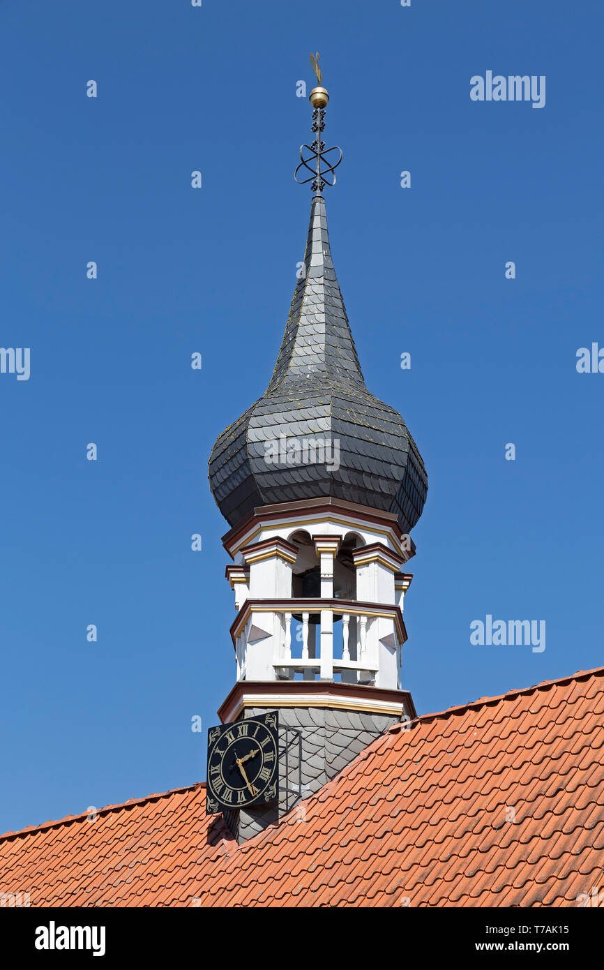 Zwiebelturm, Haus der Künstler, Hooksiel Wangerland, Niedersachsen, Deutschland Stockfoto