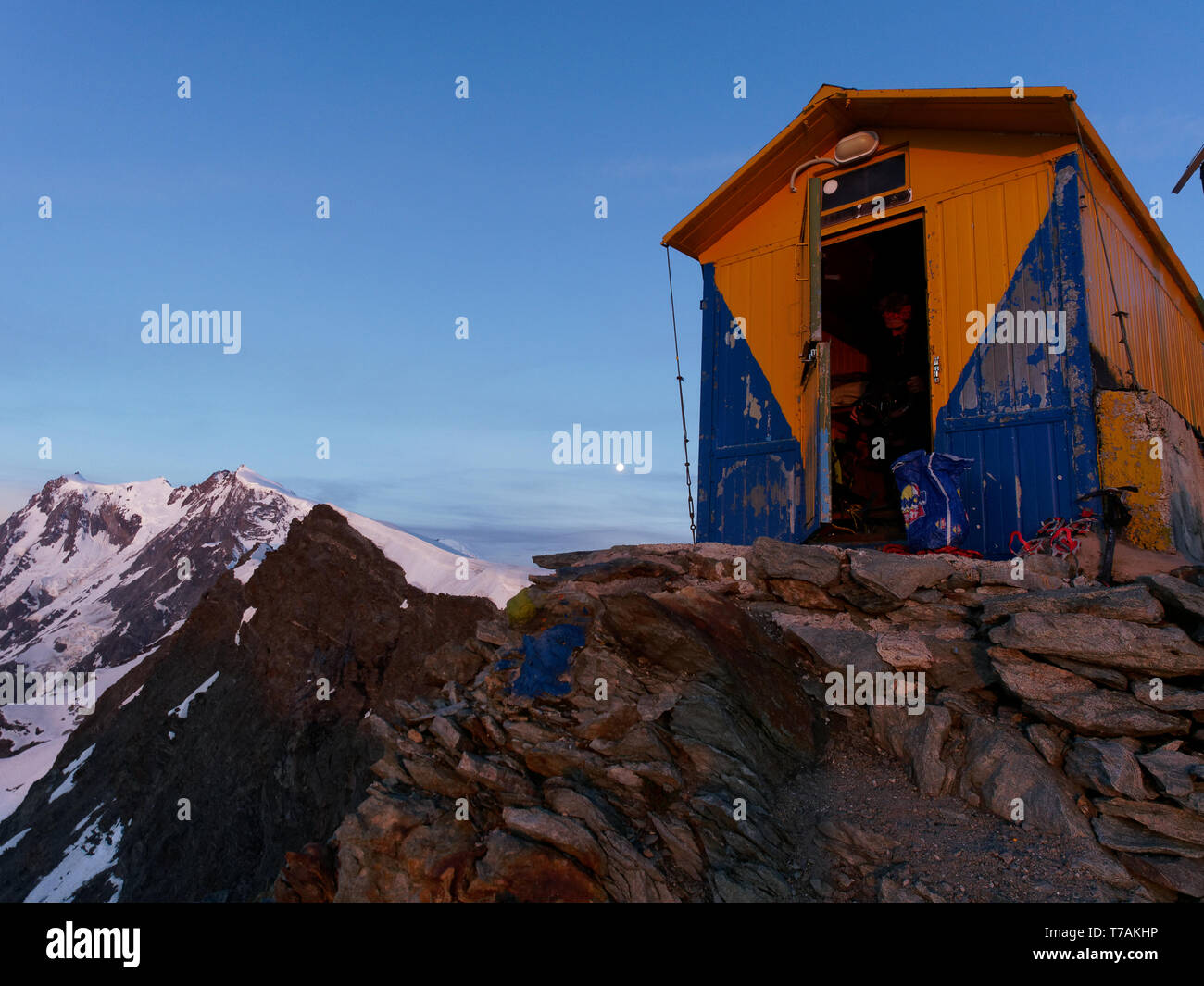 Monte RosaCima JazziBivacco Luino Stockfotografie Alamy