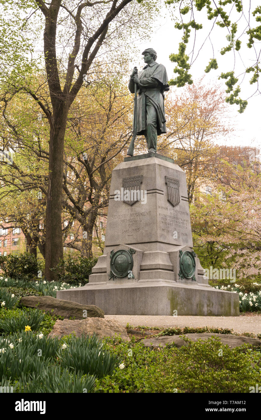 7. Regiments Memorial, Anschluß-Armee, Bürgerkrieg.  Central Park, New York Stockfoto