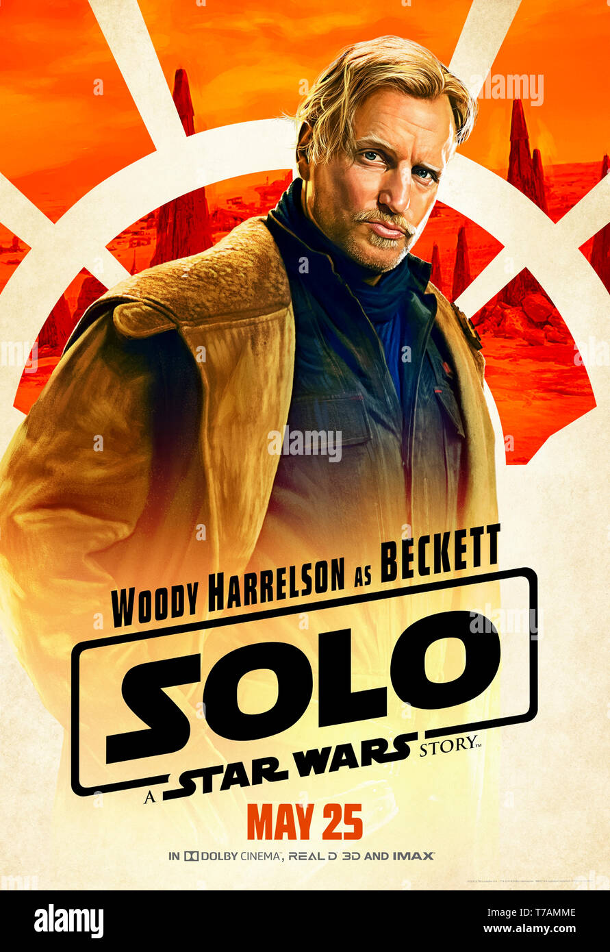 Solo: ein Star Wars Geschichte (2018) unter der Regie von Ron Howard und mit Woody Harrelson als Beckett. Stockfoto