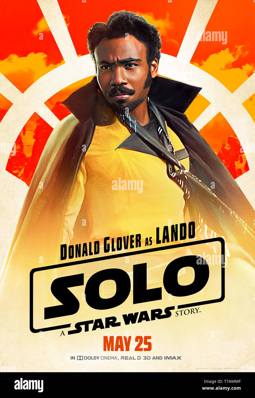 Solo: ein Star Wars Geschichte (2018) unter der Regie von Ron Howard und starring Donald Glover als der junge Lando Calrissian. Stockfoto