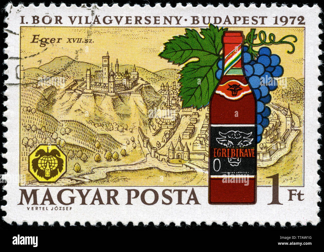 Briefmarke aus Ungarn im ungarischen Wein Regionen Serie 1972 ausgestellt Stockfoto