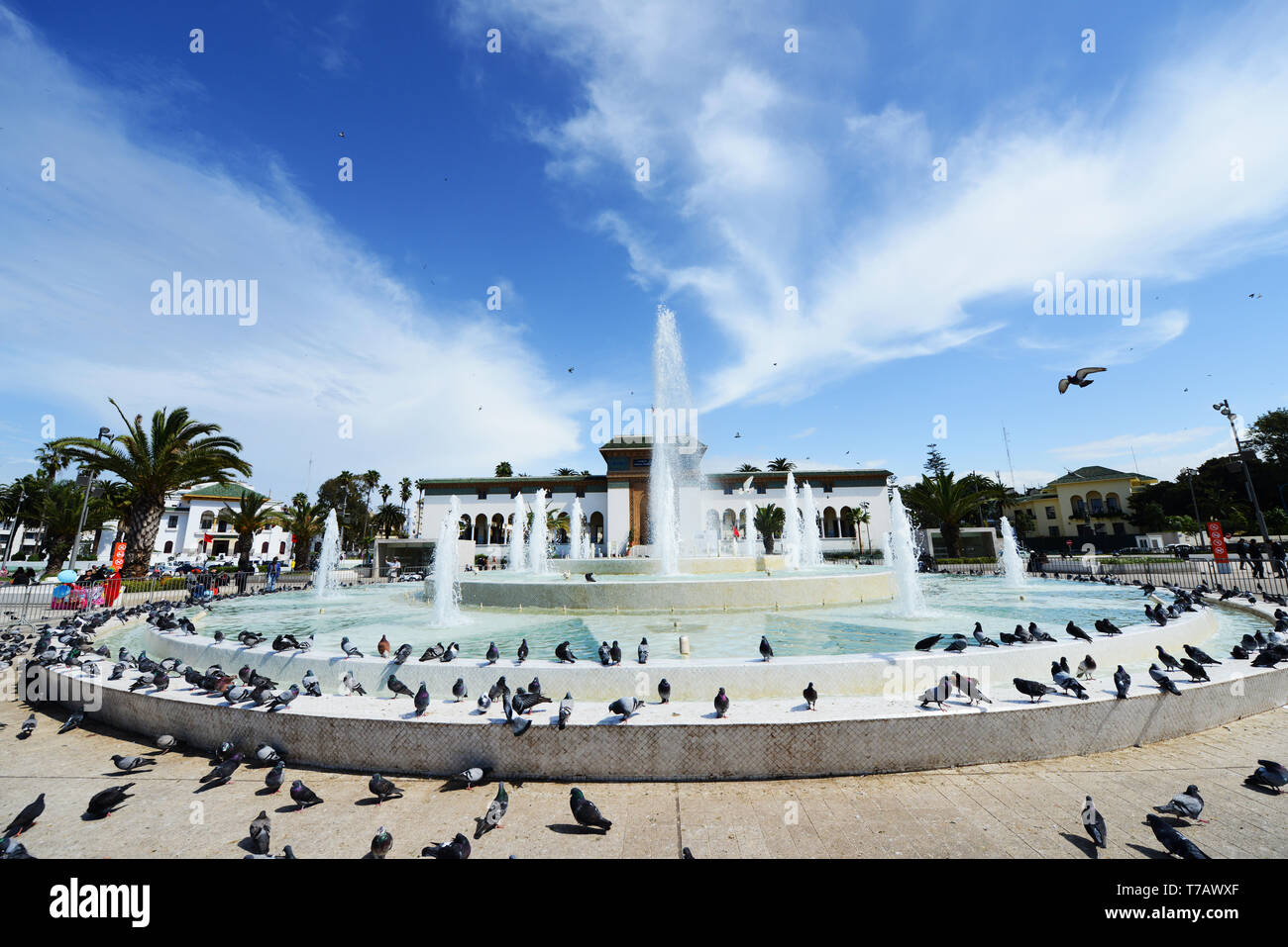 Platz Mohammed V. im Zentrum von Casablanca, Marokko. Stockfoto