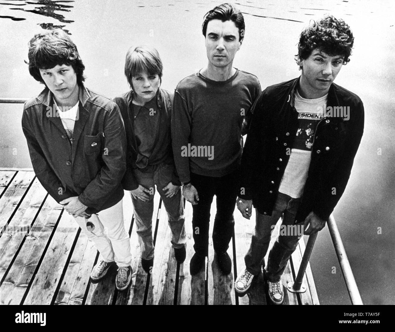 Die Talking Heads mit David Byrne Amsterdam, Niederlande, 1976. Talking heads Chris Frantz, Tina Weymouth, David Byrne, Jerry Harrison Stockfoto