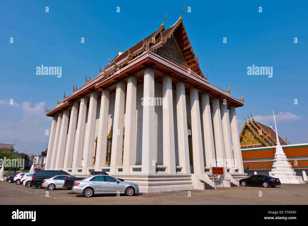 Buddha Image Hall, main Wihan, Wat Saket, Pom Präp Sattru Phai district, Bangkok, Thailand Stockfoto