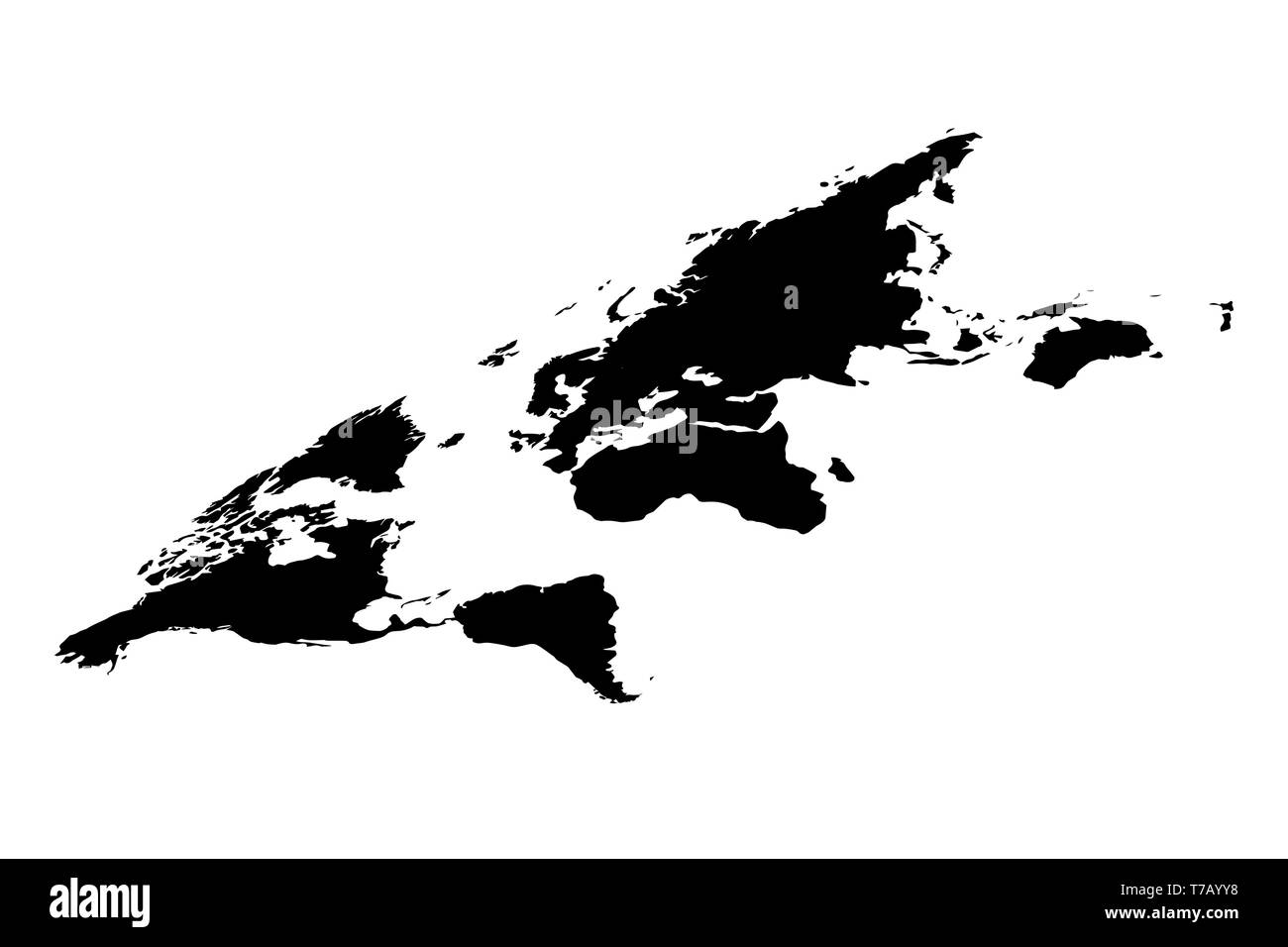 Schwarz weltweit Karte in der isometrischen Ansicht isoliert auf weißem Stock Vektor