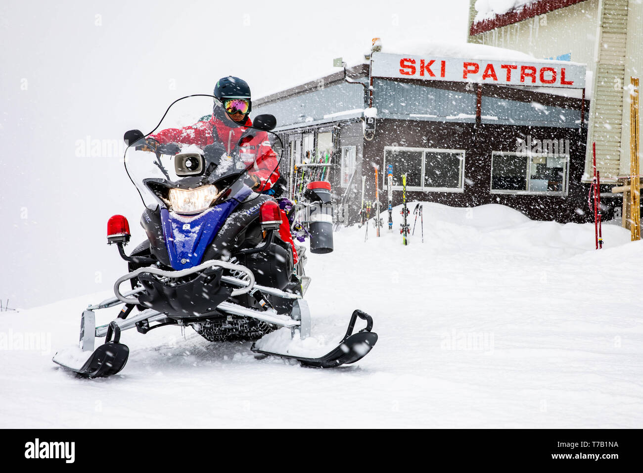 Ski Patrol Officer, Hakuba, Japan Stockfoto