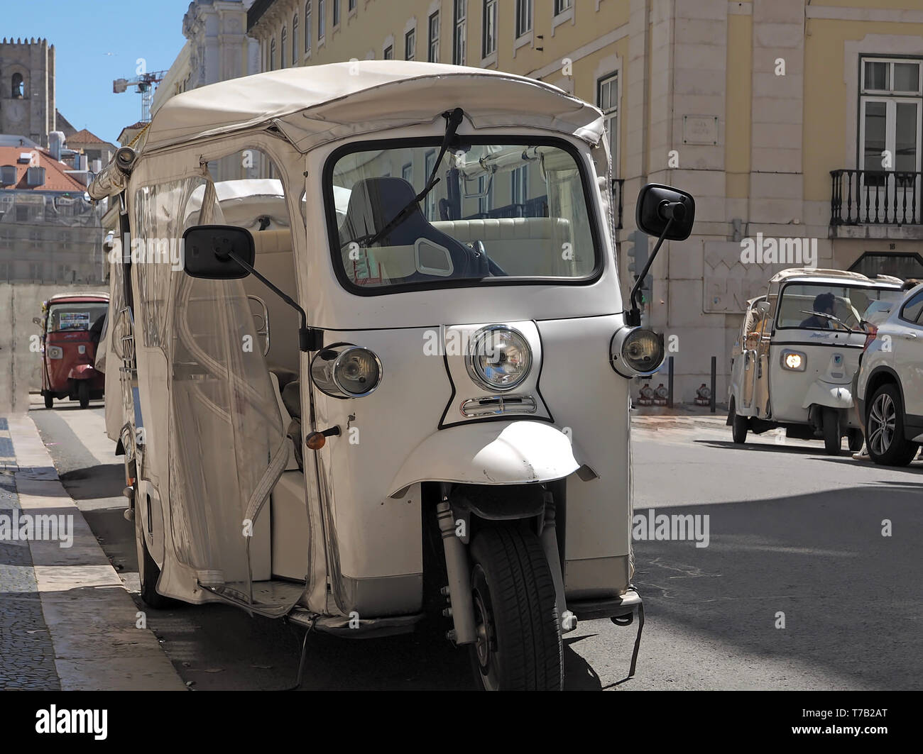 Typische Tuk Tuk in Lissabon in Portugal Stockfoto