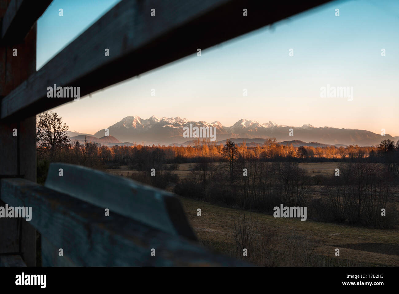 Die Aussicht von Ljubljana Märsche auf der Steiner Alpen, Slowenien Stockfoto