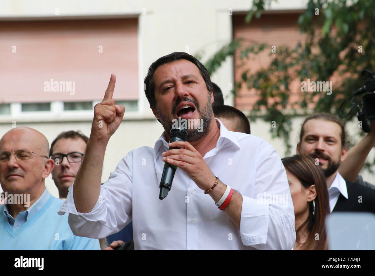Matteo Salvini, Modena - Italien, 3. Mai 2019: öffentliche Politik Konferenz Lega Partei Stockfoto