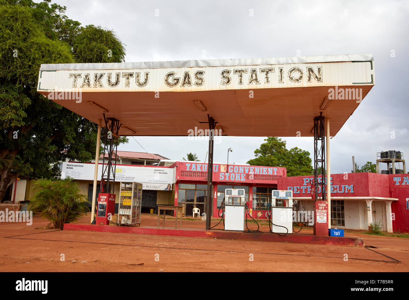 Takutu Tankstelle Lethem Guyana Südamerika Stockfoto