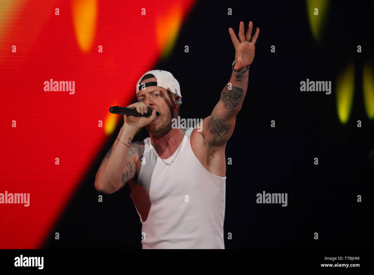 AUSTIN, TX - Mai 04: Tyler Hubbard von Florida Georgia Line auf der Bühne führt während der 2019 iHeartCountry Festival am Frank Erwin Center am 4. Mai 2019 in Austin, Texas. Foto: Chris Tello/imageSPACE/MediaPunch Stockfoto