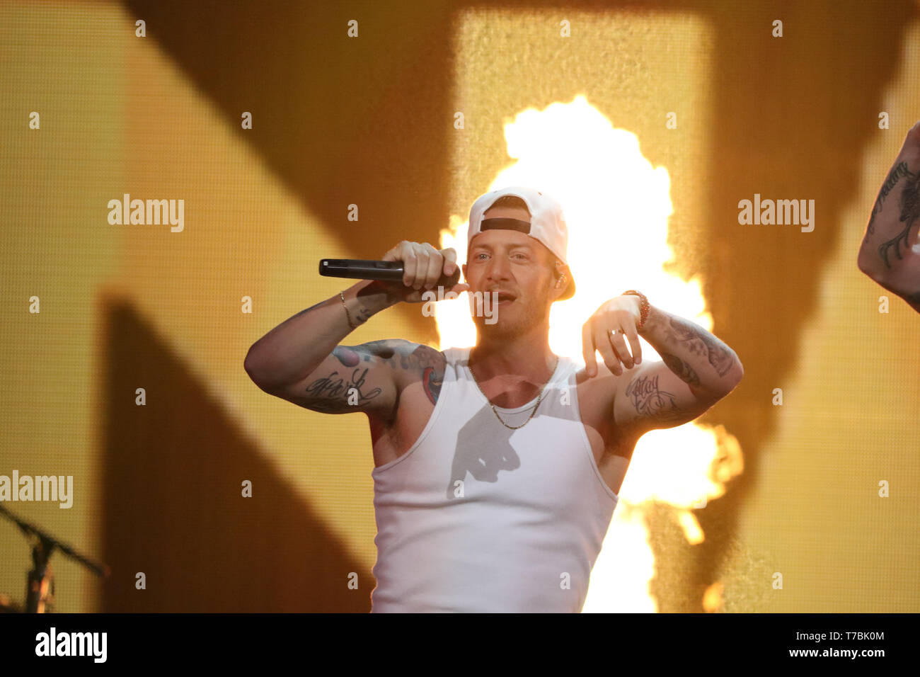 AUSTIN, TX - Mai 04: Tyler Hubbard von Florida Georgia Line auf der Bühne führt während der 2019 iHeartCountry Festival am Frank Erwin Center am 4. Mai 2019 in Austin, Texas. Foto: Chris Tello/imageSPACE/MediaPunch Stockfoto