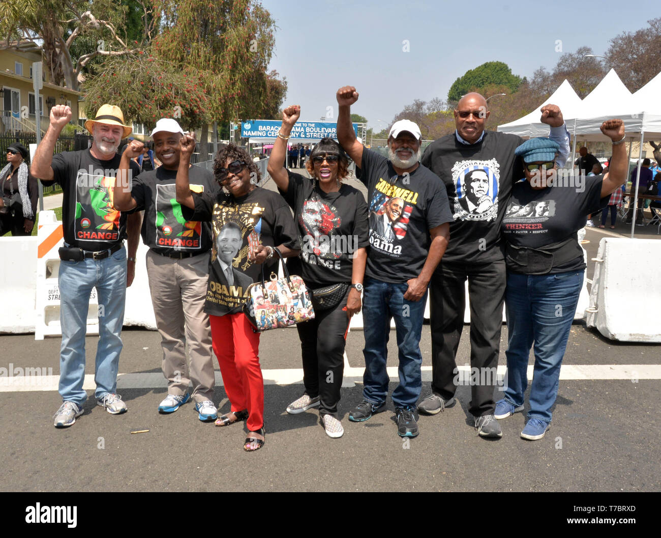 Los Angeles, Ca, USA. 4. Mai, 2019. Die Stadt Los Angeles offiziell enthüllt Obama Boulevard zu Ehren der 44. Präsident der Vereinigten Staaten von Amerika in Los Angeles, Kalifornien am 3. Mai 2019. Credit: Koi Sojer/Snap'n u Fotos/Media Punch/Alamy leben Nachrichten Stockfoto