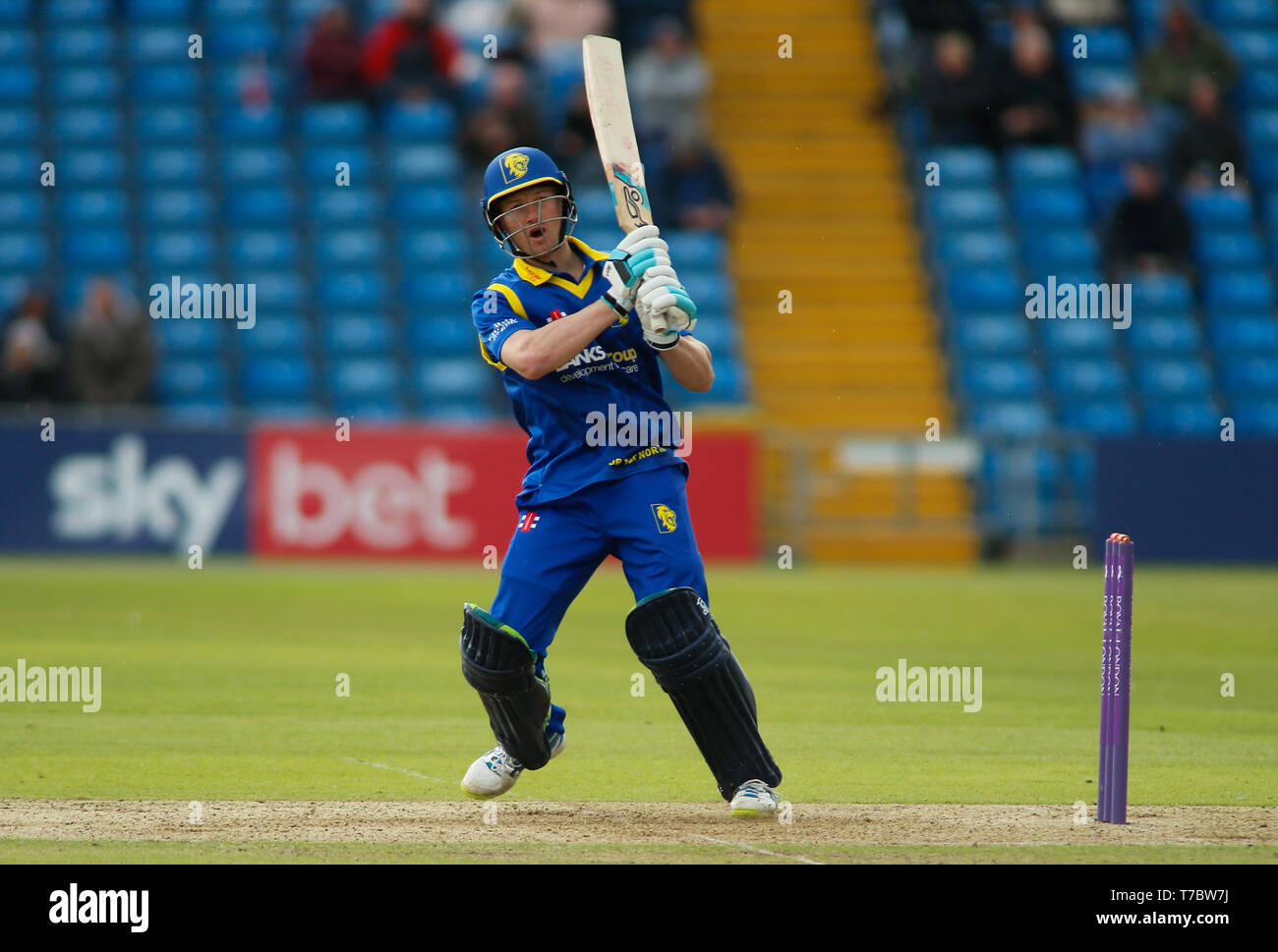 Emerald Headingley Stadium, Leeds, West Yorkshire, 6. Mai 2019. Cameron Bancroft von Durham Lions schlagen während der Royal London einen Tag Pokalspiel Yorkshire Viking vs Durham Lions im Emerald Headingley Stadium, Leeds, West Yorkshire. Credit: Touchlinepics/Alamy leben Nachrichten Stockfoto