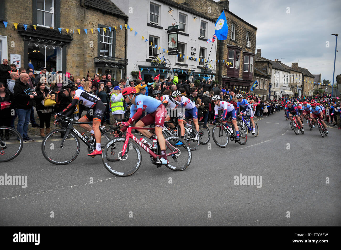 Tour de Yorkshire mens Rennen Masham North Yorkshire England Großbritannien Stockfoto