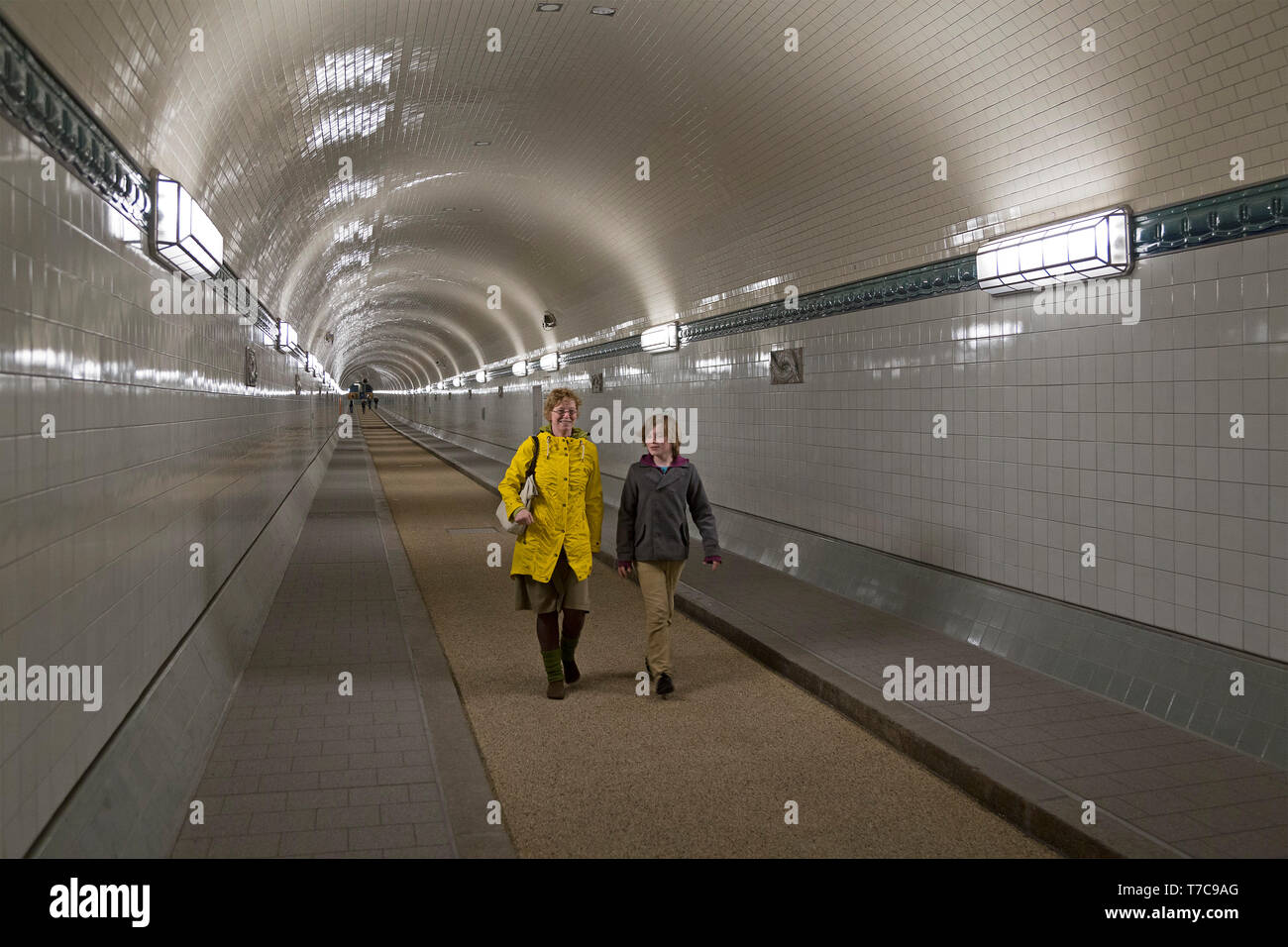 Neu renovierten Tunnel, der Alte Elbtunnel, Hamburg, Deutschland Stockfoto