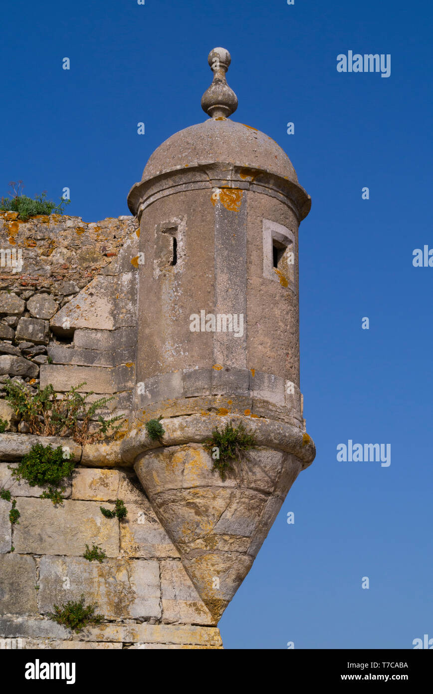 Detail der Verteidigungsmauer in Peniche Estremadura Portugal Stockfoto