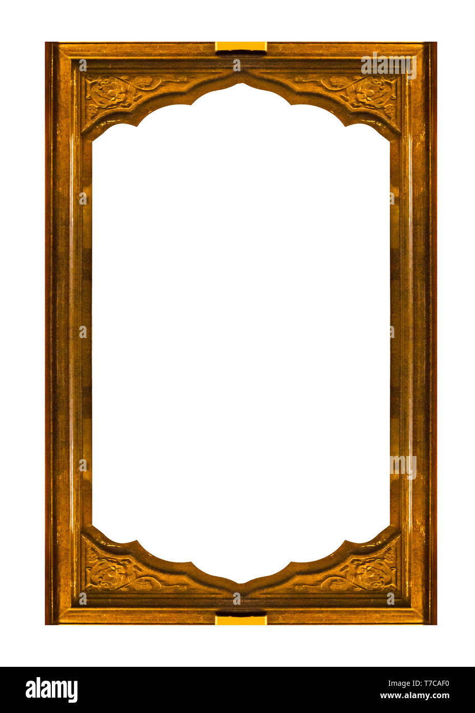 Reich verzierten Holzrahmen Hintergrund mit dekoriert Design Grenzen. Stockfoto