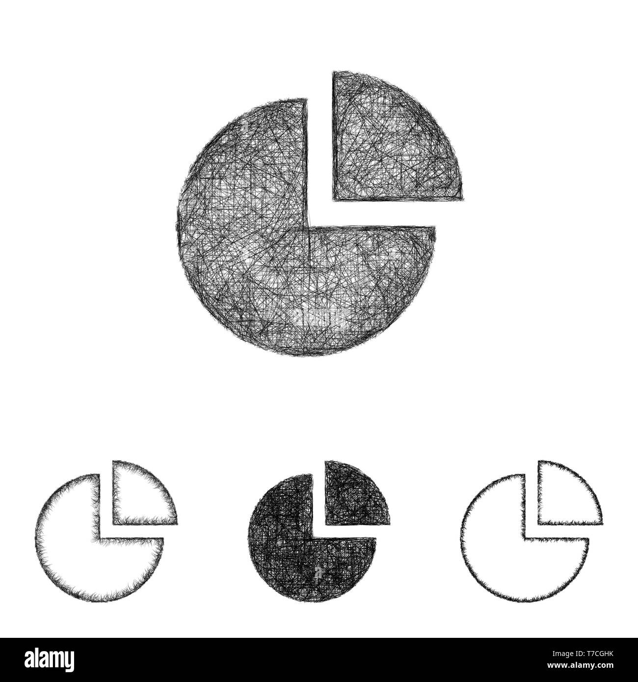 Chart-Icon-Set - Strichzeichnungen zu skizzieren Stock Vektor