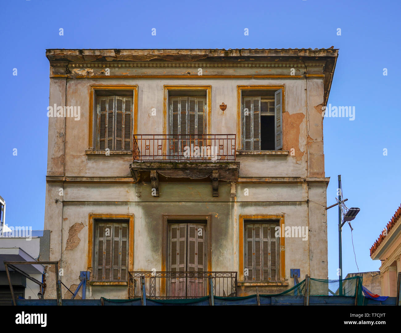 Alten verfallenen Gebäude in Athen Griechenland Stockfoto
