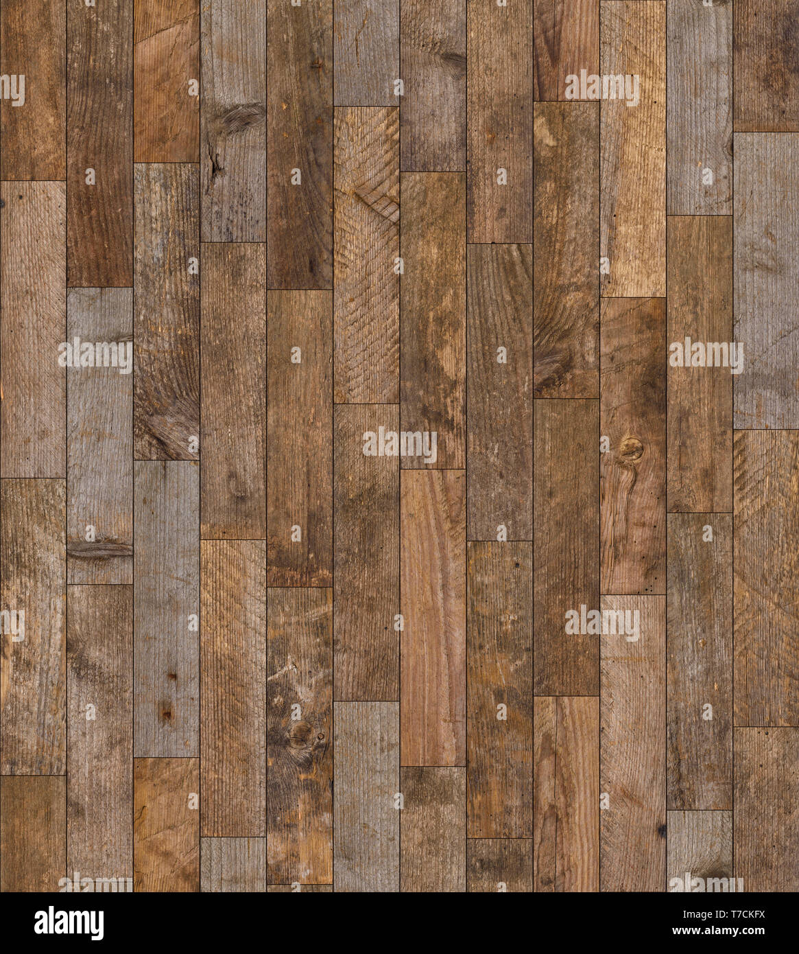 Rustikale nahtlose Holz Textur. Jahrgang natürlich verwittertes Holz vertikalen Brettern nahtlose Holzboden Hintergrund, scharf und sehr detailliert. Stockfoto