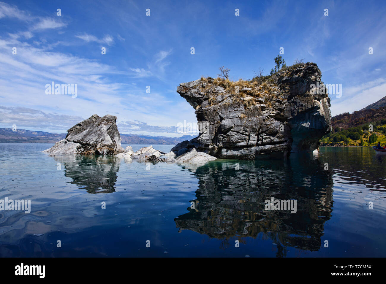 Der Marmor Höhlen (Capilla de mármol), Rio Tranquilo, Aysen, Patagonien, Chile Stockfoto