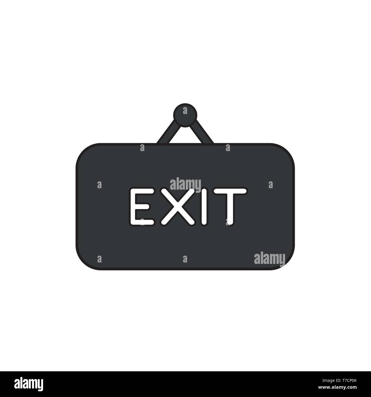 Vektor icon Konzept der Word beenden auf schwarz Hängeschild. Stock Vektor