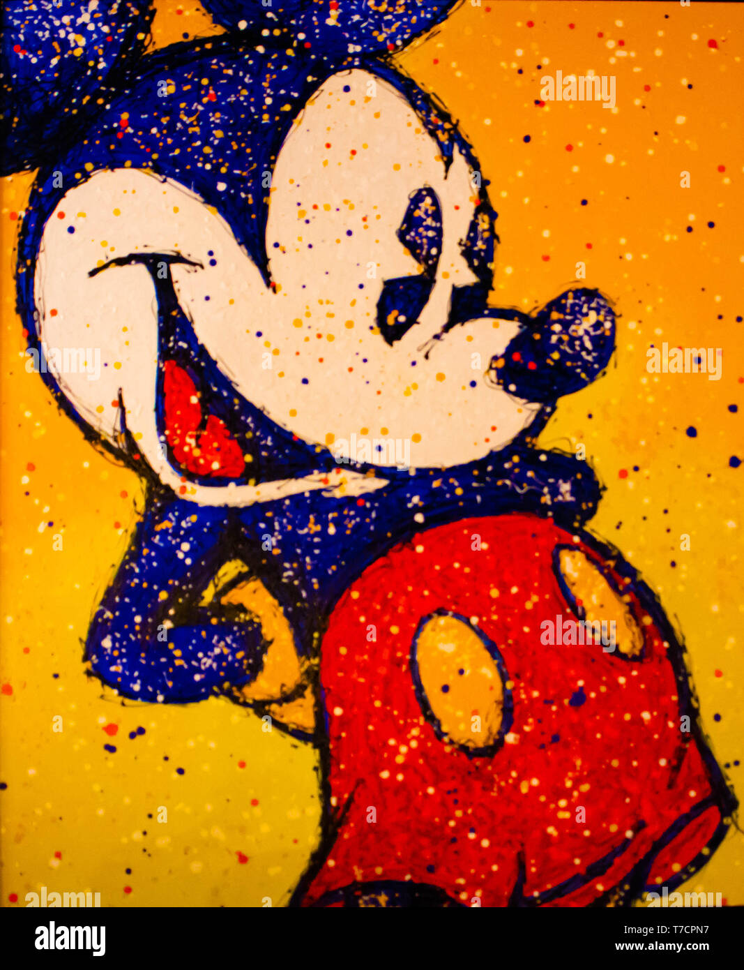 Orlando, Florida. April 23, 2019. Bunte Mickey Mouse kunst Wandbild an Walt Disney World. Stockfoto