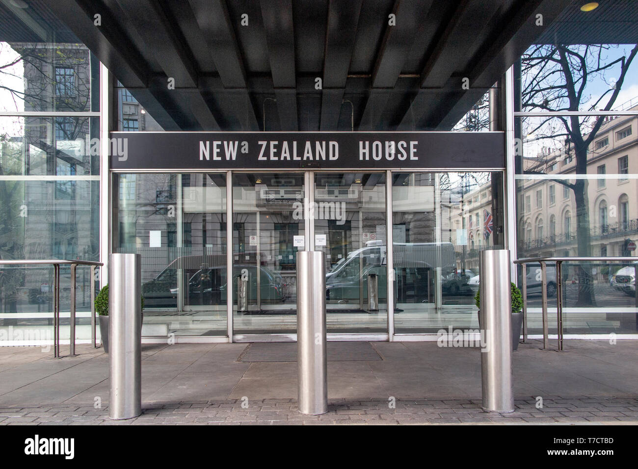 New Zealand House Eingang am Haymarket, London Stockfoto