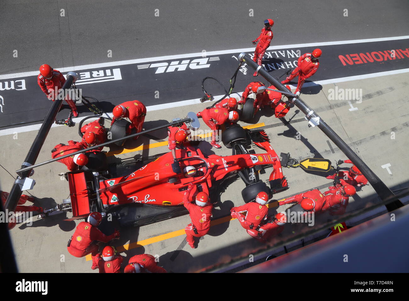 Ferrari Pit Radwechsel Grand Prix 2018 Stockfoto