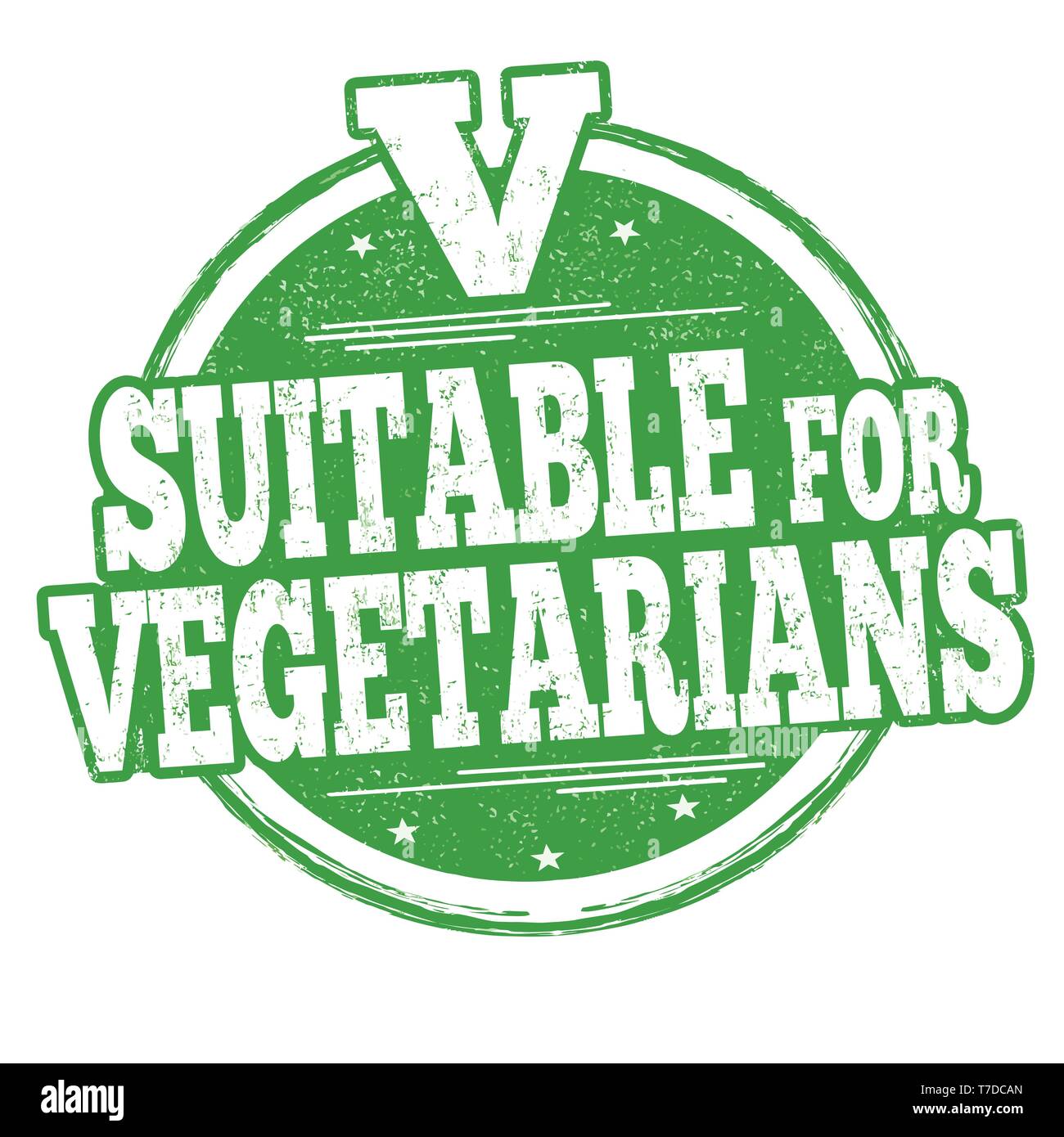 Für Vegetarier geeignet Zeichen oder Stempel auf weißem Hintergrund, Vector Illustration Stock Vektor