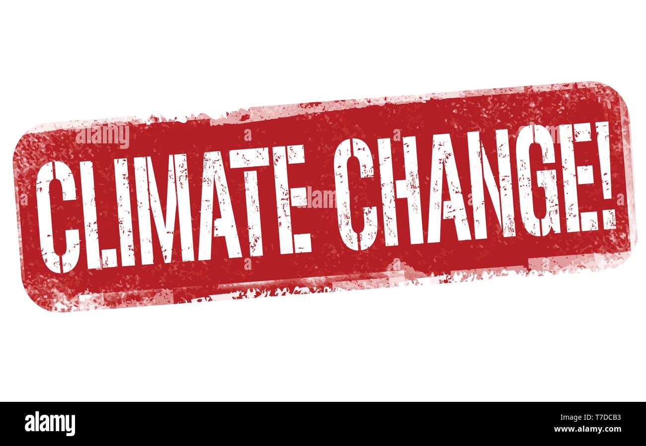 Klimawandel Zeichen oder Stempel auf weißem Hintergrund, Vector Illustration Stock Vektor
