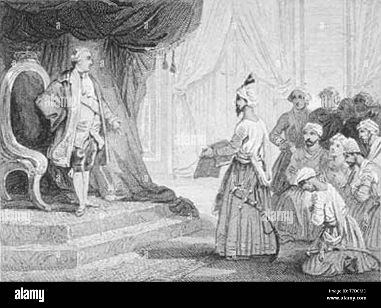 Louis XVI empfängt die Botschafter von Tipu Sultan im Jahr 1788. Stockfoto