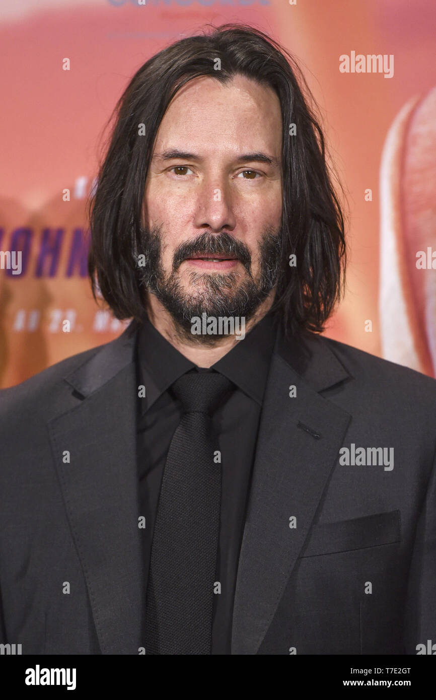 Keanu Reeves am Fotoshooting für John Wick: Kapitel 3 - Parabellum im Hotel de Rome in Berlin, Deutschland, 06. Mai 2019. *** Local Caption *** | Verwendung weltweit Stockfoto