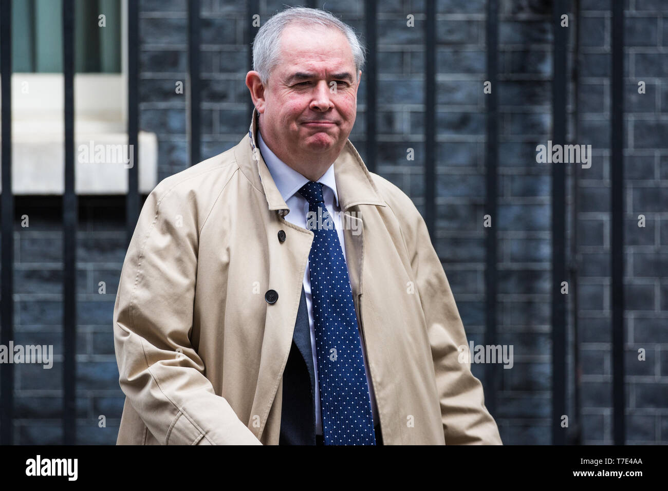 London, Großbritannien. 7. Mai, 2019. Geoffrey Cox QC MP, Attorney General, Blätter 10 Downing Street nach einer Kabinettssitzung. Credit: Mark Kerrison/Alamy leben Nachrichten Stockfoto