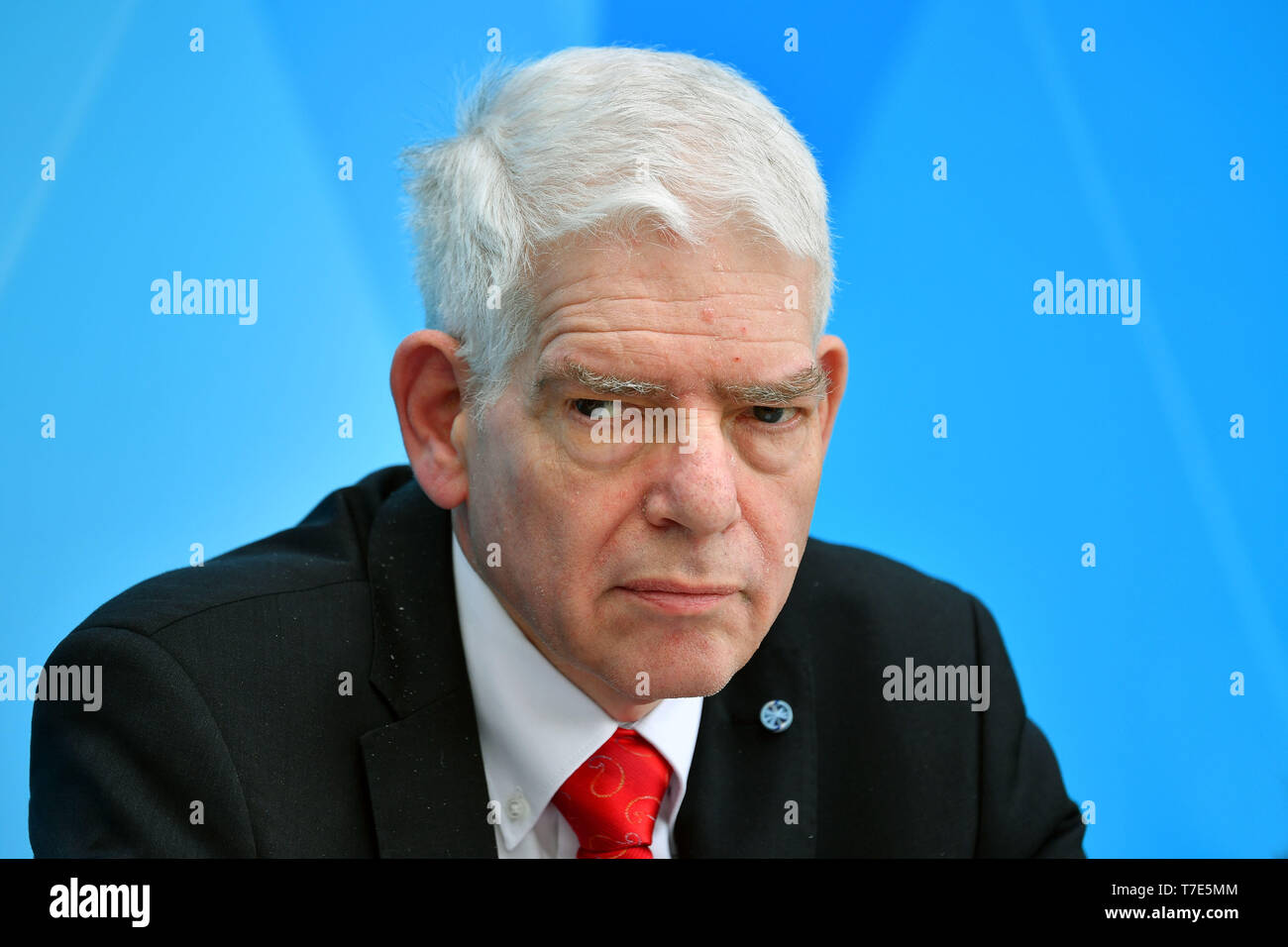 München, Deutschland. 07 Mai, 2019. Josef SCHUSTER (Präsident des Zentralrats der Juden in Deutschland), single Bild, Single Cut Motiv, Porträt, Porträt, Porträt. Thema: Maßnahmen für die Prävention und die Kontrolle von Antisewithism - Pressekonferenz der Bayerischen Staatsregierung in der Staatskanzlei in München am 07.05.2019. | Verwendung der weltweiten Kredit: dpa/Alamy leben Nachrichten Stockfoto