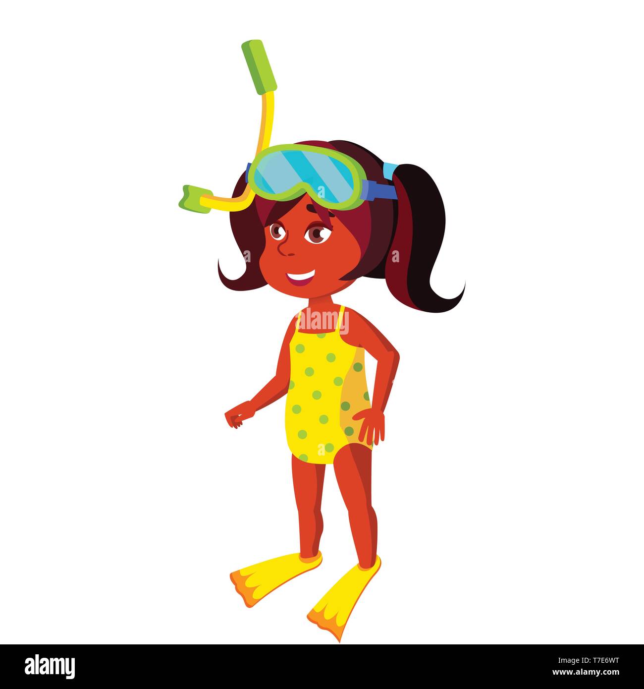 Indisches Kind Madchen Cartoon Isoliert Vector Illustration Stock Vektorgrafik Alamy