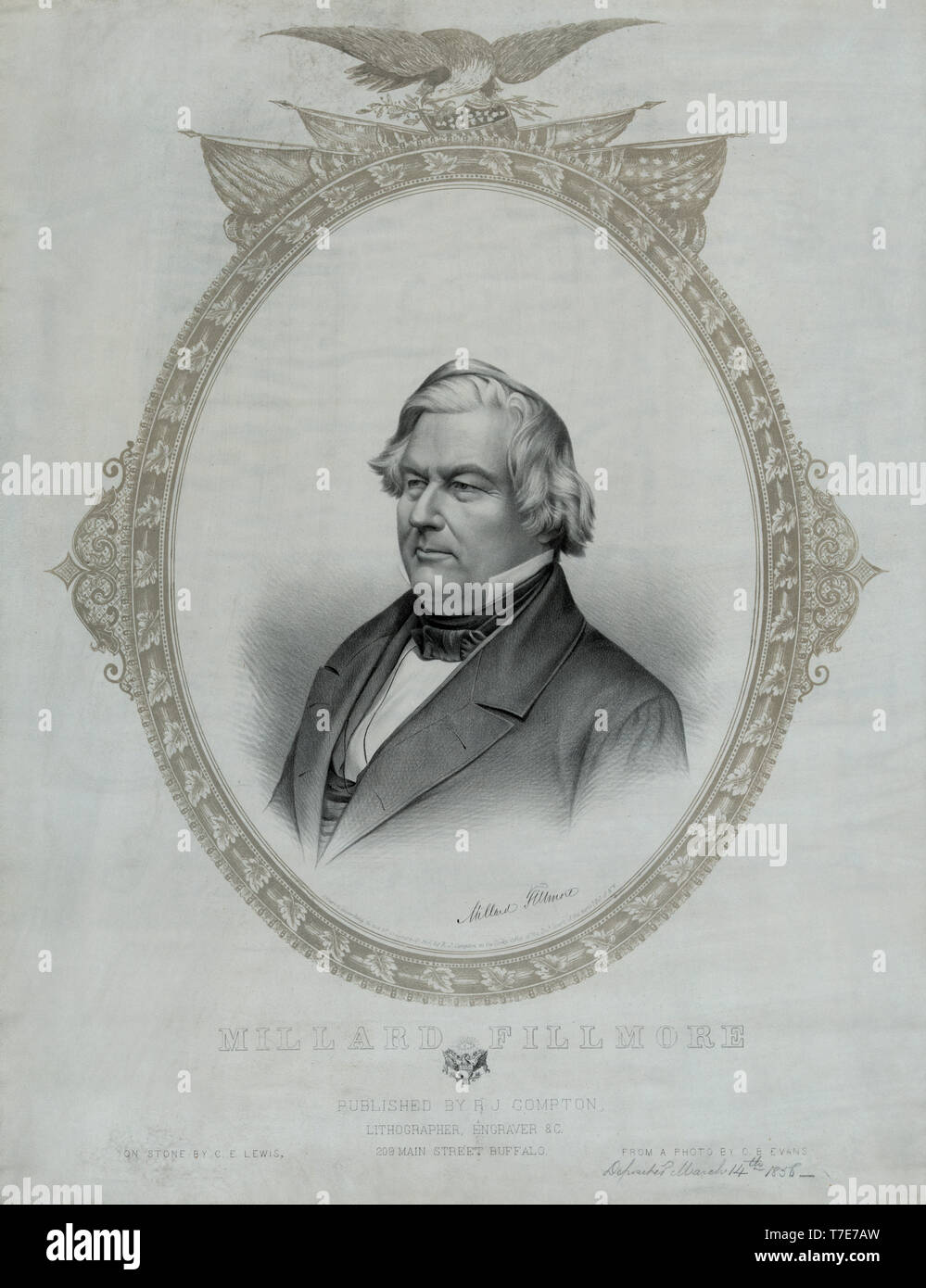 Millard Fillmore, Kopf und Schultern Portrait von R.J. veröffentlicht. Compton, Buffalo, NY, 1856 Stockfoto